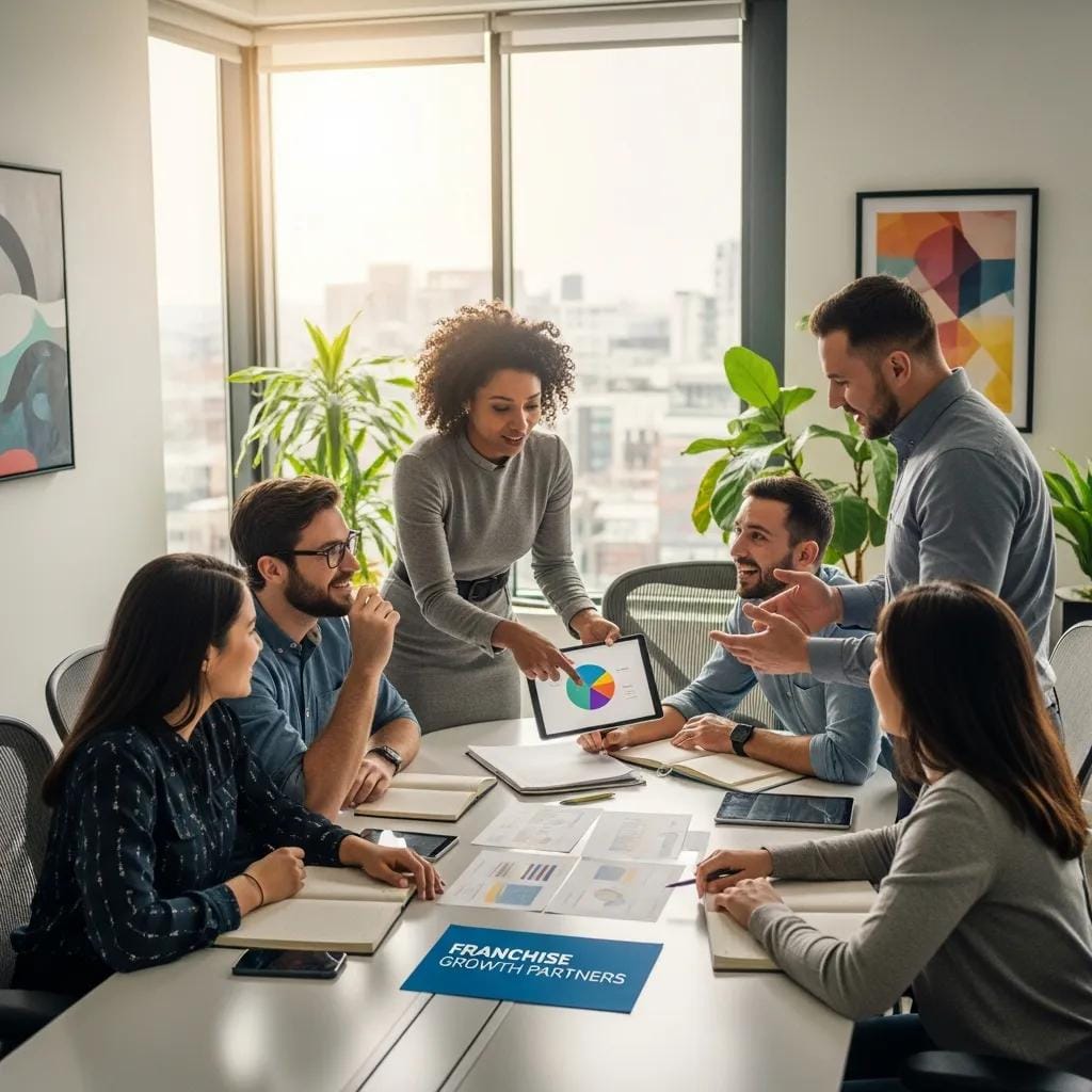 entrepreneurs-discussing-franchise-opportunities-in-a-modern-office-74ba0b7a-07d0-4f9b-b5cb-c059fb1a8852.webp Entrepreneurs discussing franchise opportunities in a modern office