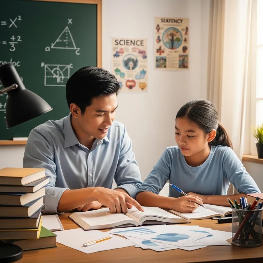 Tutor working one-on-one with a student in a comfortable learning space