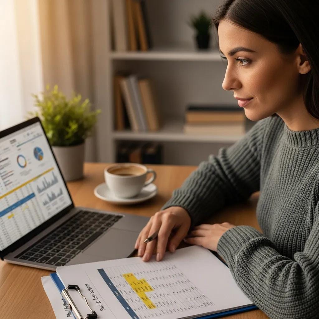 Owner reviewing finances at a home workstation, showing the everyday challenges entrepreneurs face