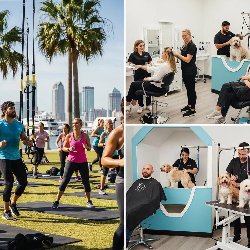 Examples of personal care services—fitness, senior care, and grooming—serving Tampa neighborhoods