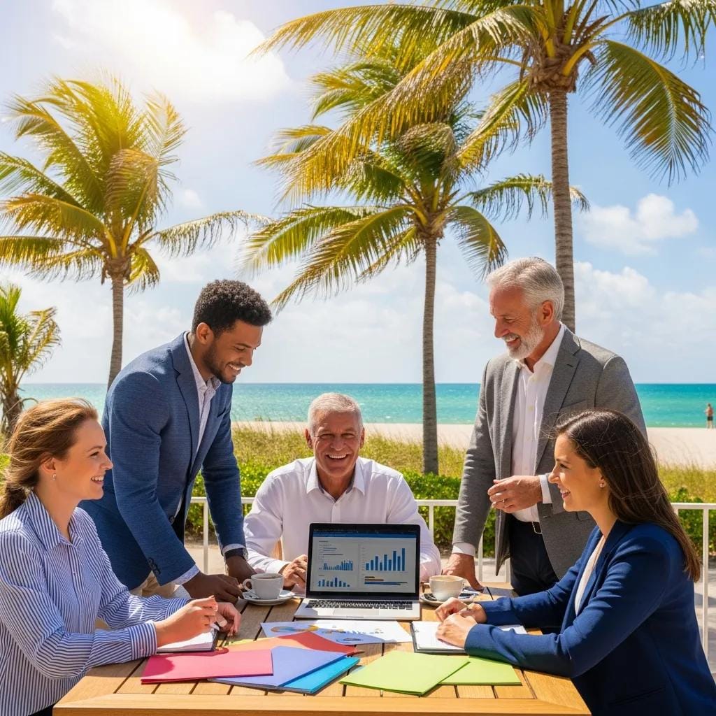 entrepreneurs-discussing-franchise-opportunities-in-a-sunny-florida-setting-88745b5b-6ad9-4f14-974d-93bf47f5b714.webp Entrepreneurs discussing franchise opportunities in a sunny Florida setting