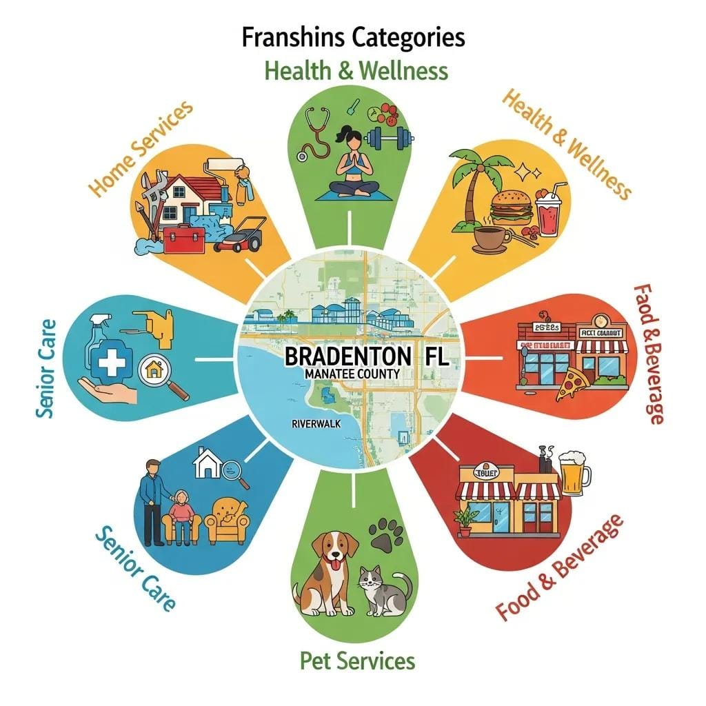 Graphic showing franchise categories well-suited to Bradenton's market